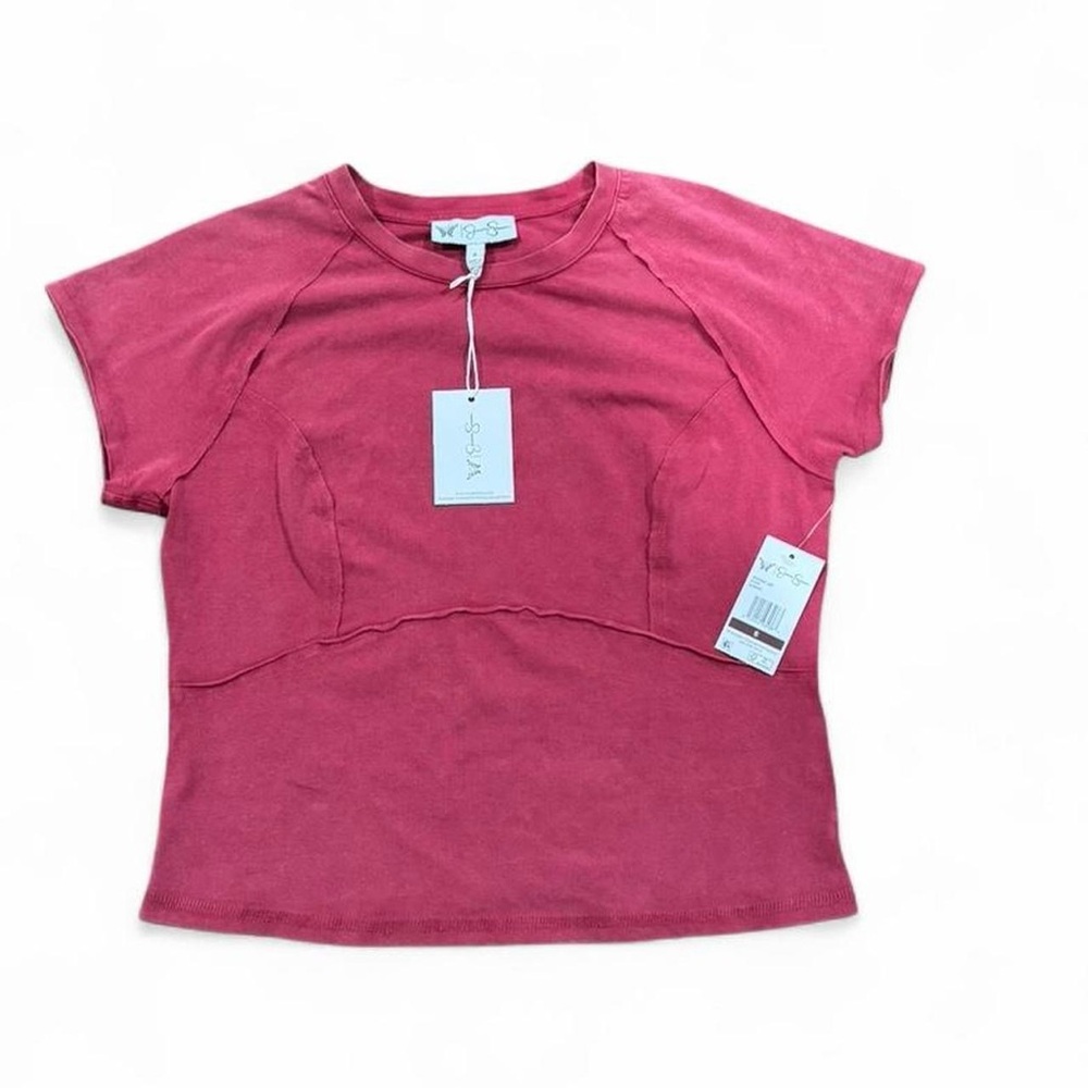Jessica Simpson Short Sleeve Rose-Pink Top